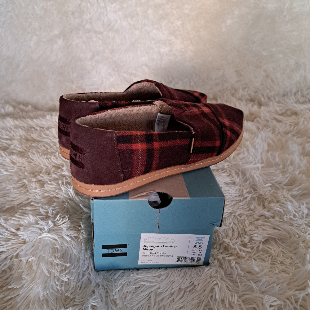 TOMS Alpargata Leather Wrap- Barn Red